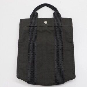 Hermes Paris Herline Backpack Gray Canvas